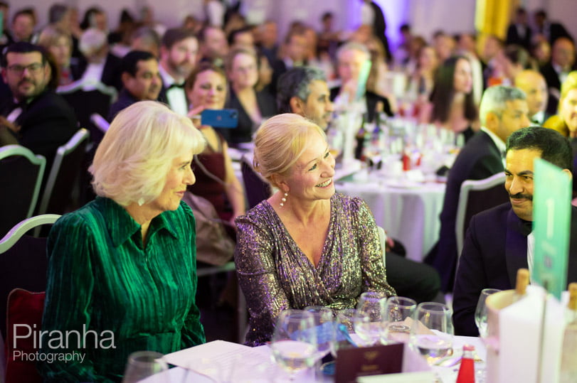 The Queen at dinner at the Foreign Press Association awards in London