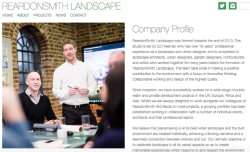 Architects new website page