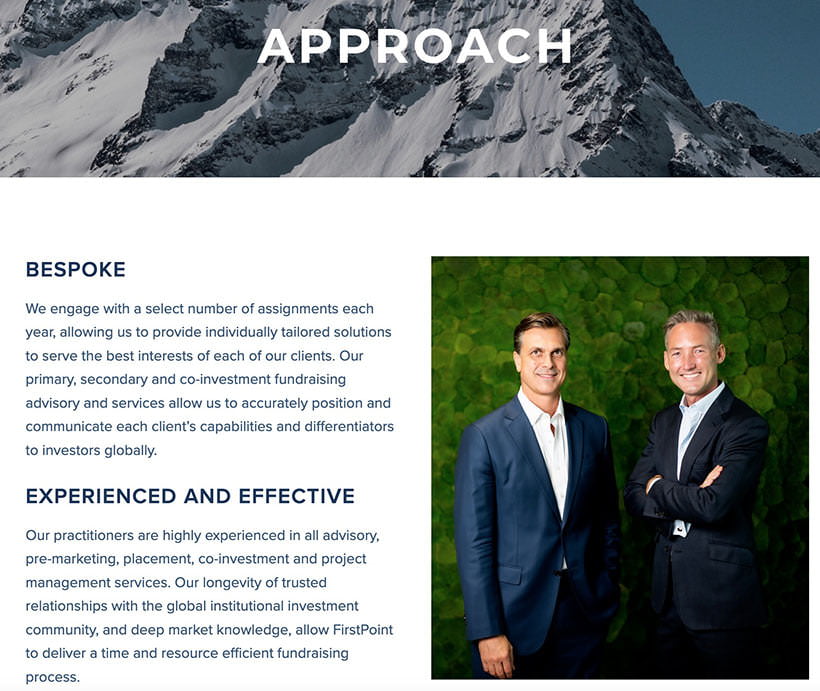 Colour photograph for private equity client's website