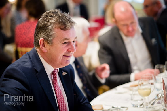 Guest having lunch at corporate event in London