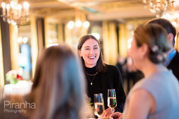 Law Firm Evening Drinks Event with Red Roses England Rugby Team 5 Guests in evening at Cafe Royal