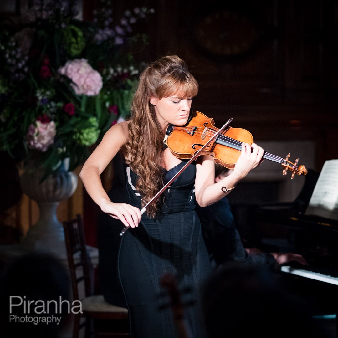 Nicola Benedetti playing the violin at Two Temple Place in London