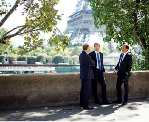 Business portraits taken in Paris for private equity company - Eifel Tower as backdrop