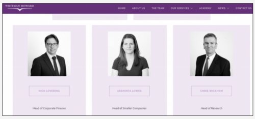 Headshots on client's website