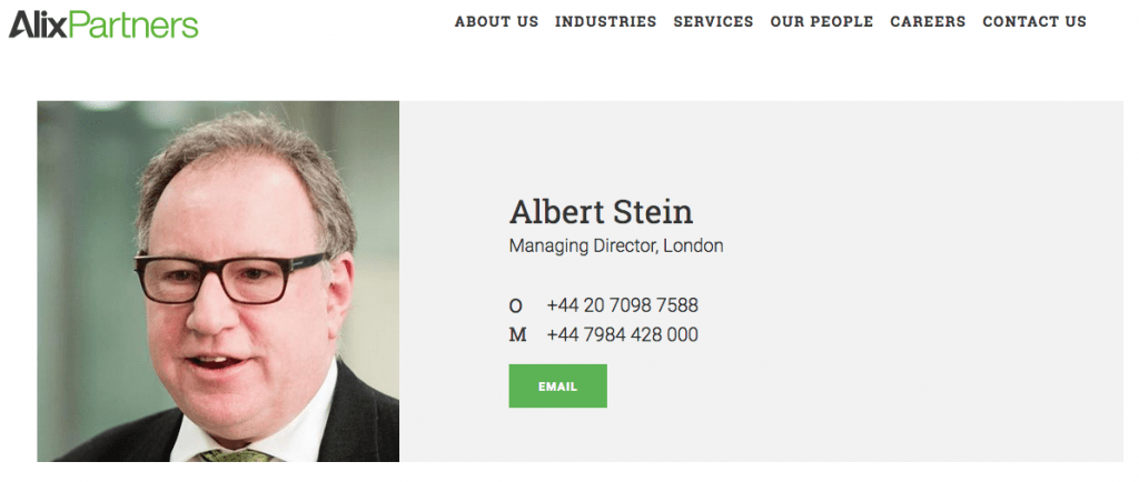 New Contemporary Website for AlixPartners 2 New portrait for London staff member