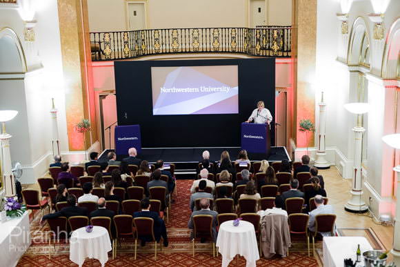 Speaker photographed from above at the Lansdowne Club