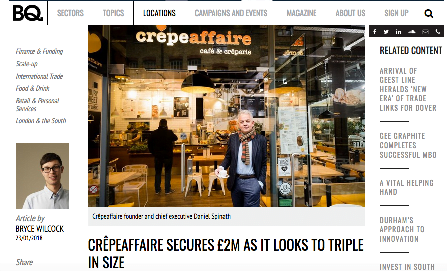 Photograph of Private Equity client partner company in Press