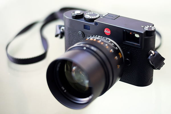 Photograph of new Leica M10 Camera with Noctilux lens