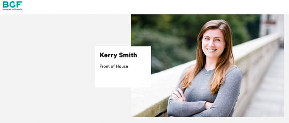 Staff portrait on private equity company web page taken in London for new website