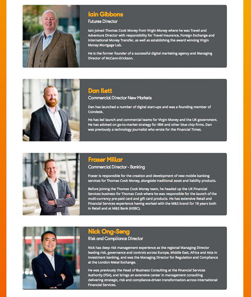 Headshots of team members in London offices with reportage background