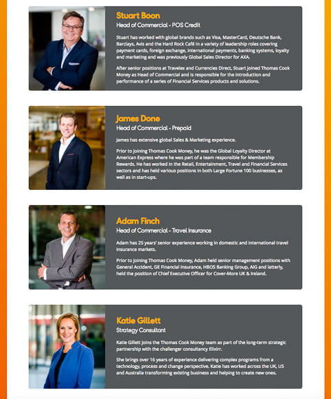 Page showing portraits on webpage