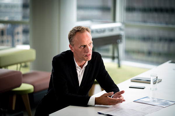 Photograph for corporate client of Director during meeting in London