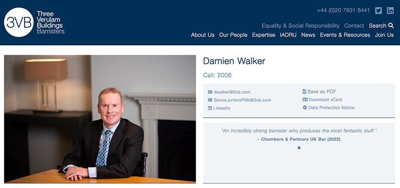 New Portrait Photography for Barristers Chambers Website 8 Portrait taken in London of barrister