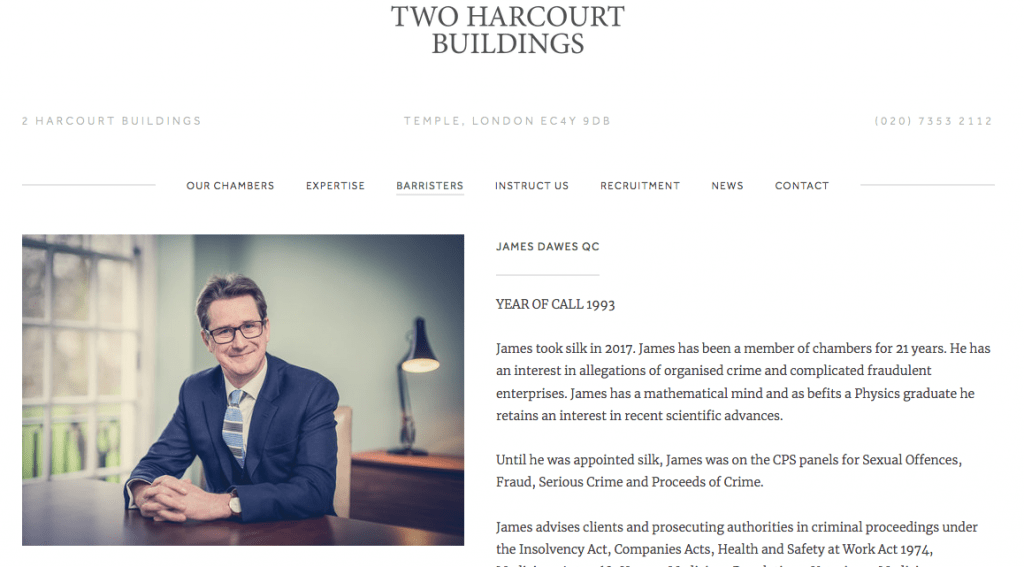 Barristers portrait on new website 