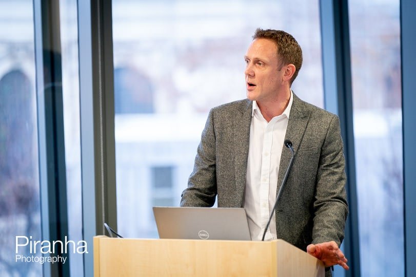 Speaker photographed during rountable event in London