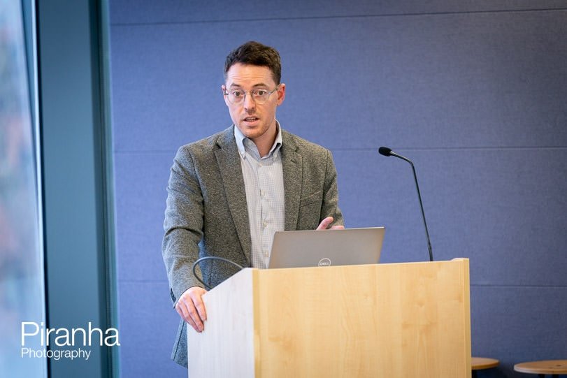 Speaker photographed during rountable event in London