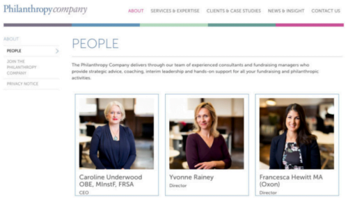 The Philanthropy Company new website with portrait photography by Piranha