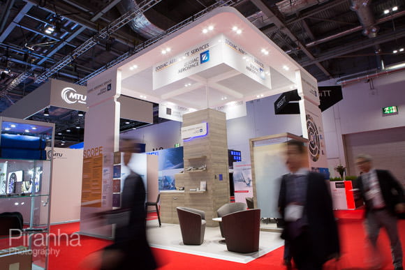 Photograph of full booth at Excel to show look and feel for design agency