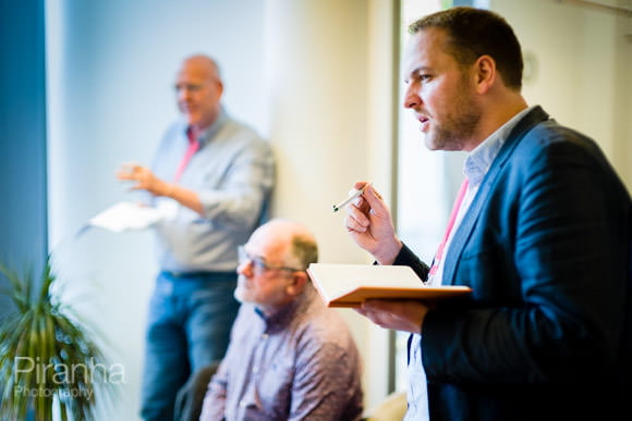 Seminar attendees during a talk in London