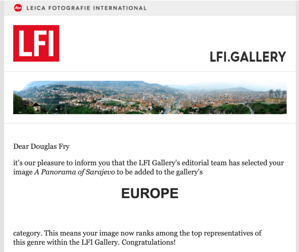 Photograph featured on Europe Section of Leica's webiste