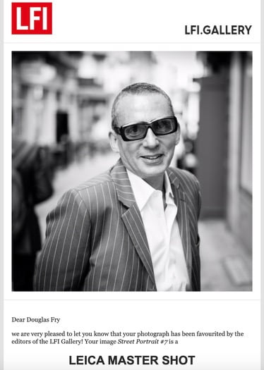 Leica - Selected Photographs by Piranha for Leica Gallery 3 Photograph appearing on Leica's Mater Shot - portrait taken in London street