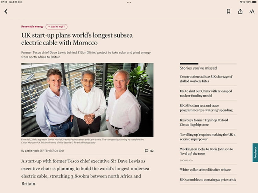 Press Photograph in FT Newspaper of CEO 3 Financial Times article - photograph by Piranha