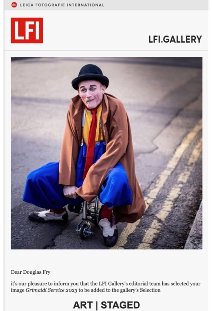 Photograph selected by the Leica gallery of Tweedy the clown.