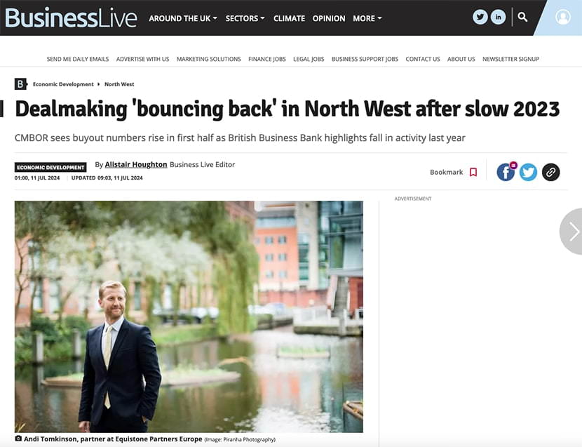 Photograph of private equity exectutive appearing in the press