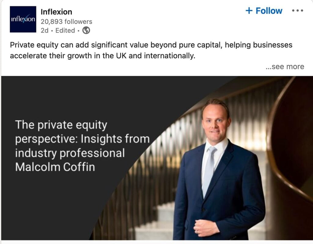 LinkedIn post showing photograph of Director