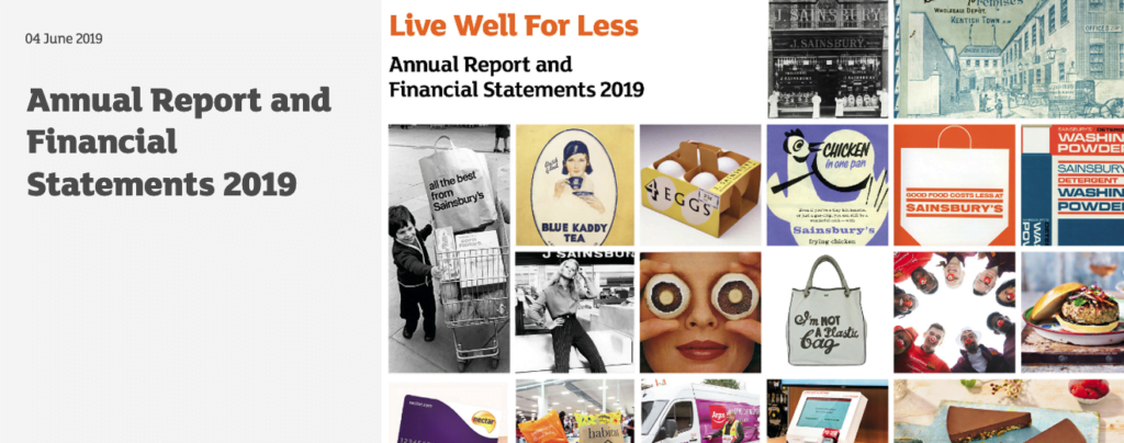 Sainsbury's annual report banner