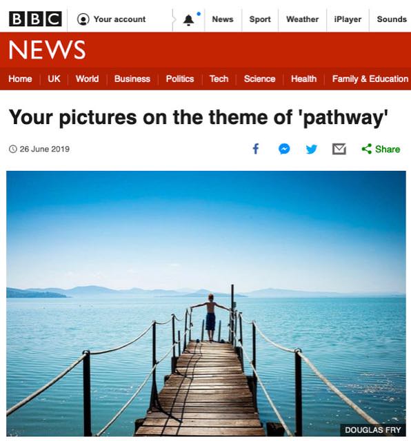 Photograph taken in Italy of lake featuring on BBC website