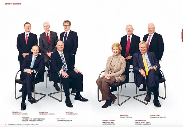 Board photography for company's annual report