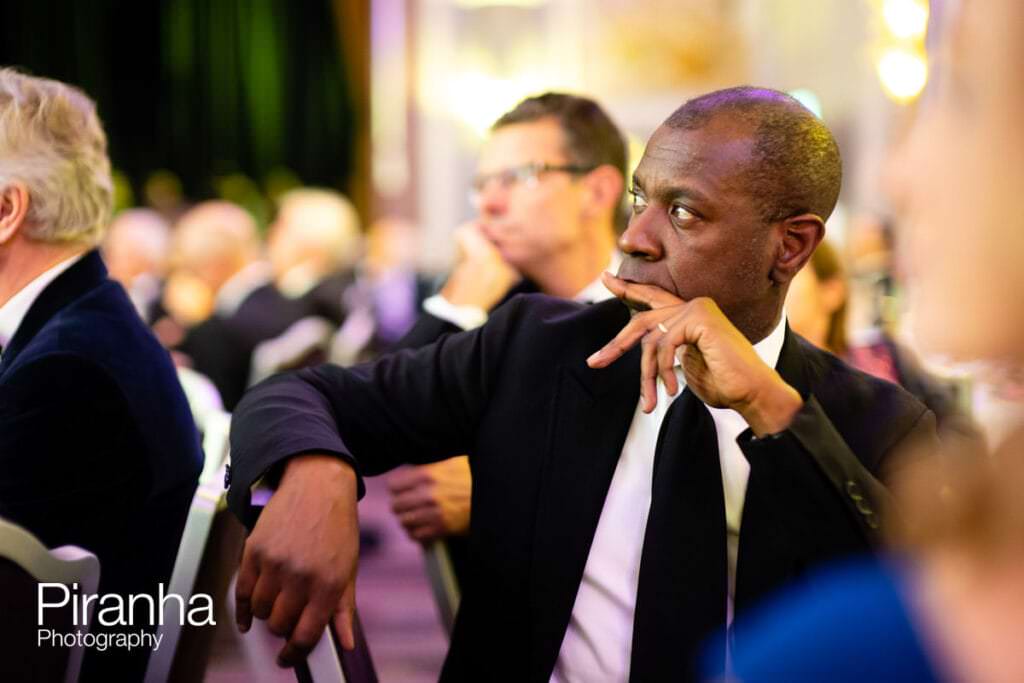 Guest during dinner event -photographed at the Hilton Hotel in London - Christmas party