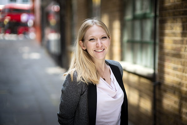 Corporate portrait taken outdoors in London