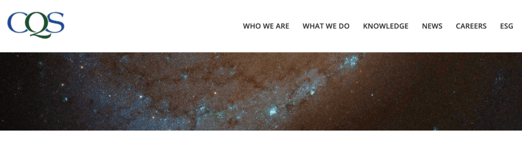 Banner of website with company name