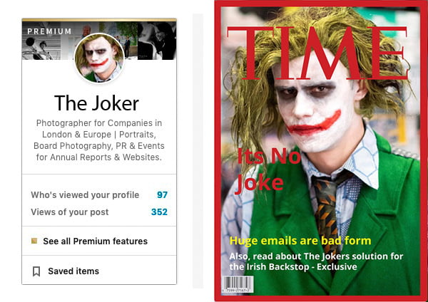Choosing the right size image file means no more funny business 2 Time magazine and LinkedIn Mockup with portrait