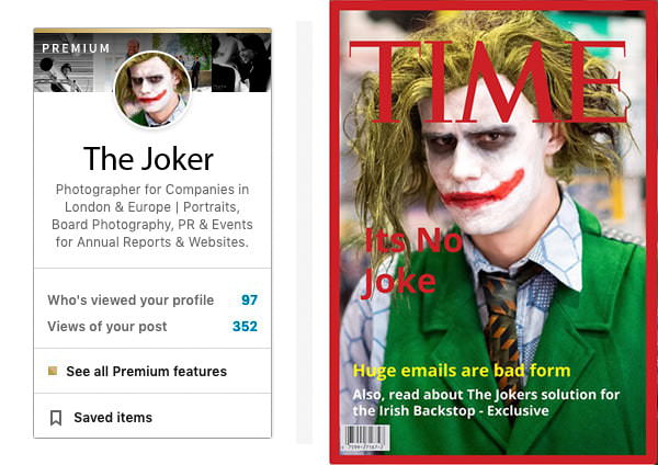 Time magazine and LinkedIn Mockup with portrait