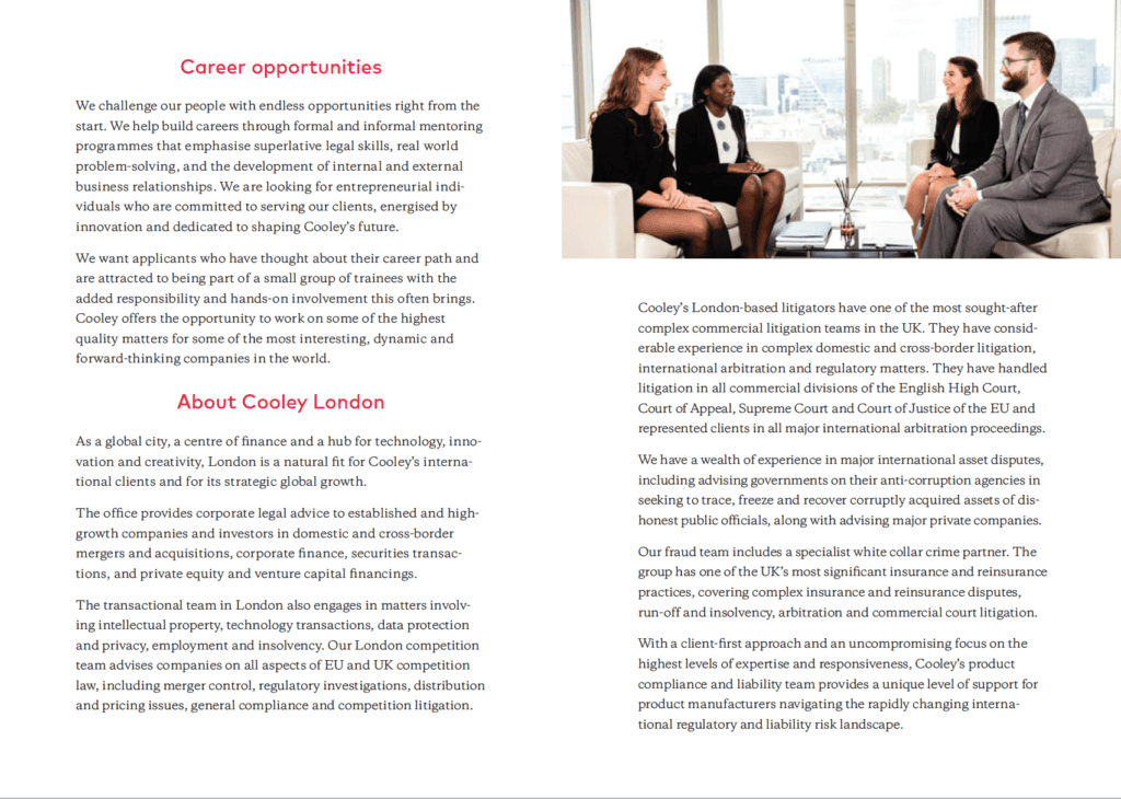 Graduate Recruitment Brochure showing Photography by Piranha