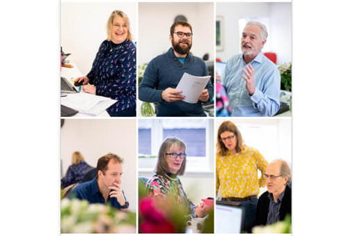 Working photographs of team in Andover offices