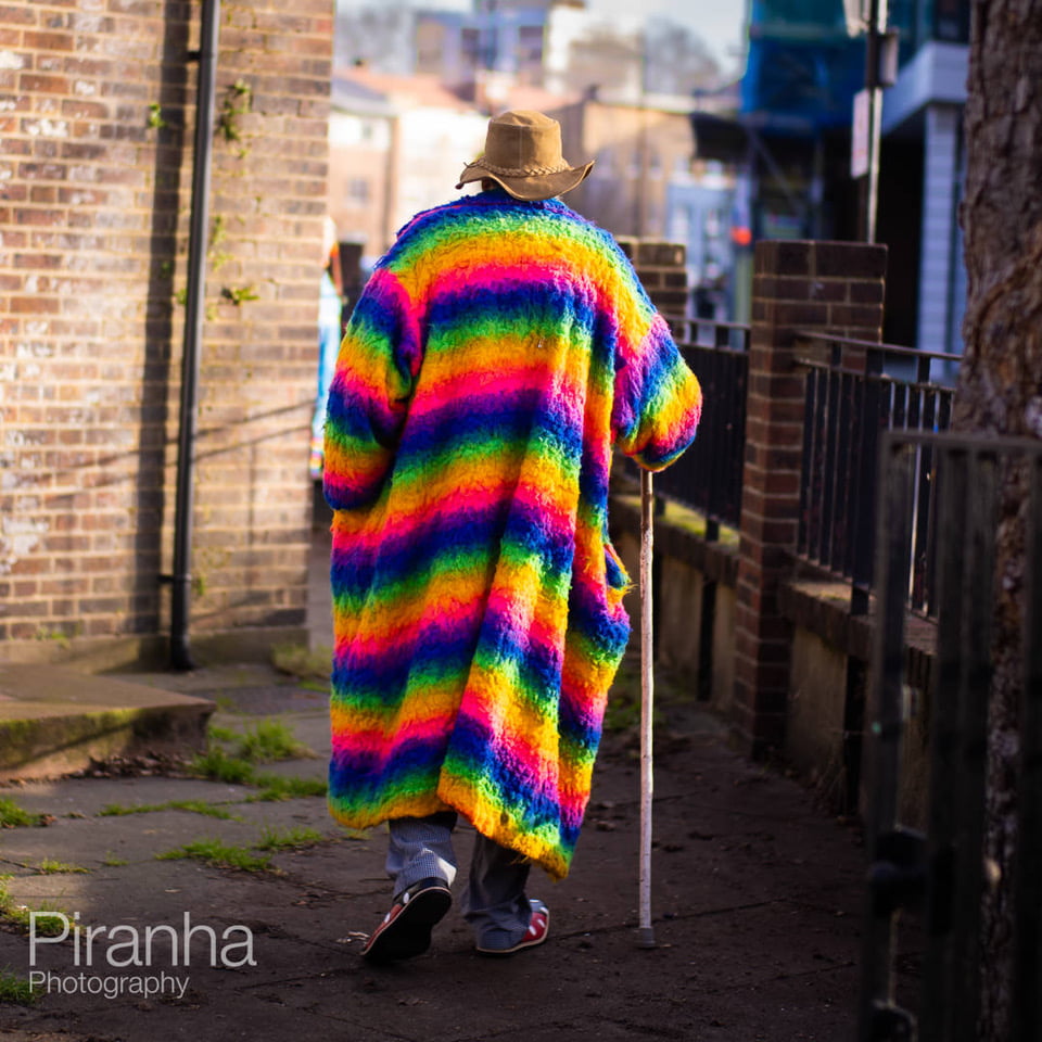 Photograph of clown at Grimaldi Service, Haggerston in London