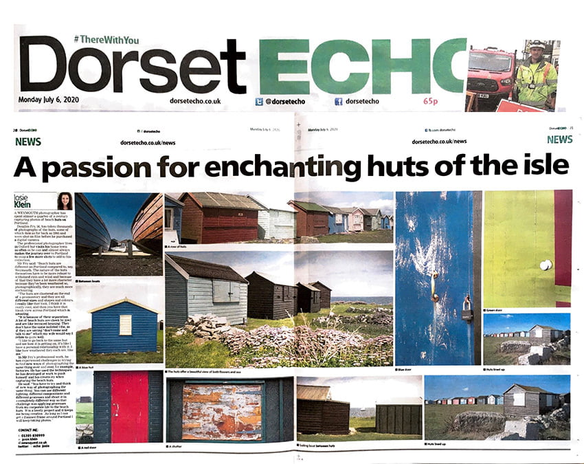 Dorset Echo article Beach Huts photography