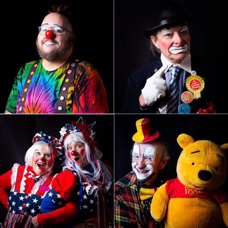 Selection of photographs of clowns