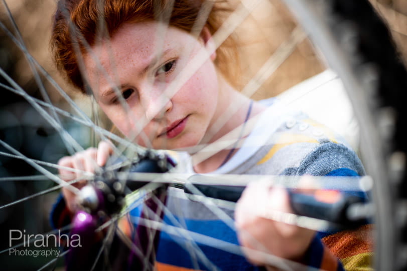 Teenager sorting out bikes for a lockdown bike ride around Oxford