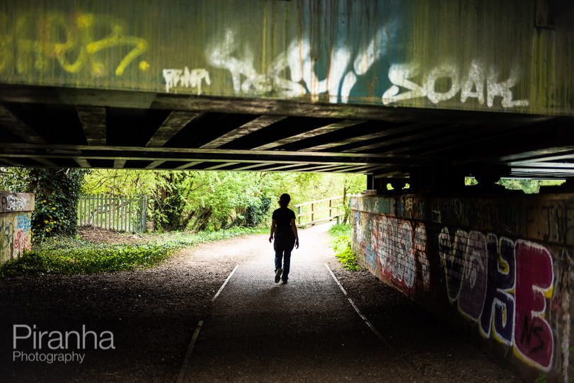 Walking near home in Oxford under railway bridge