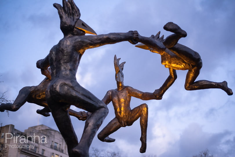 Article in The Drawdown by Piranha - Private equity has an opportunity to change its image post-pandemic 46 Photograph of London statue to illustrate story about private equity companies future after Covid_19