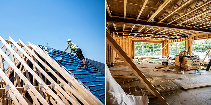 Building works on construction of new houses in Isle of Wight for Property Investment Company Photography