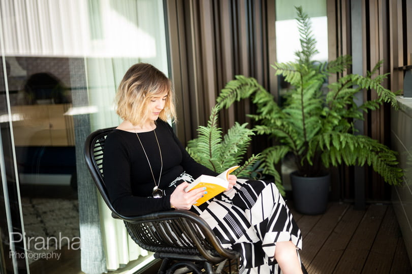 New build flat - lifestyle photograph of resident at home