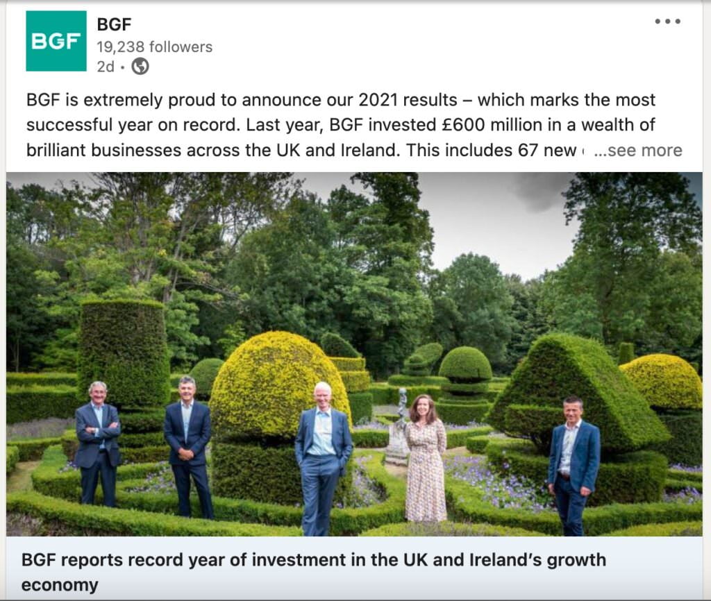 Corporate Photography with Social Distancing 5 LinkedIn Post about a successful 2021 for the company