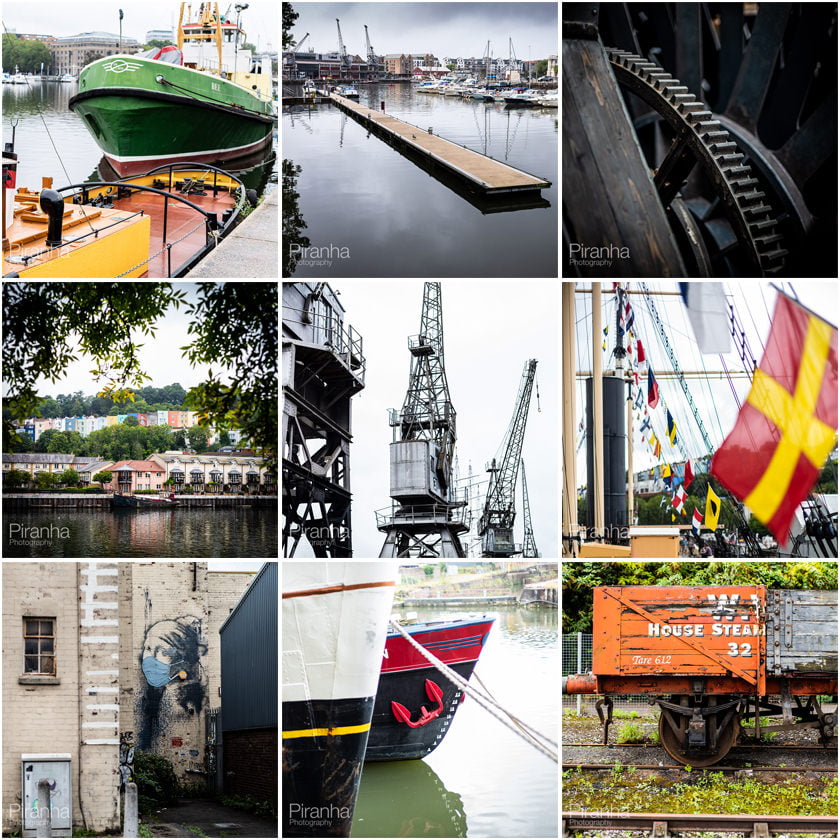 Bristol photography of the docks - a montage of photographs