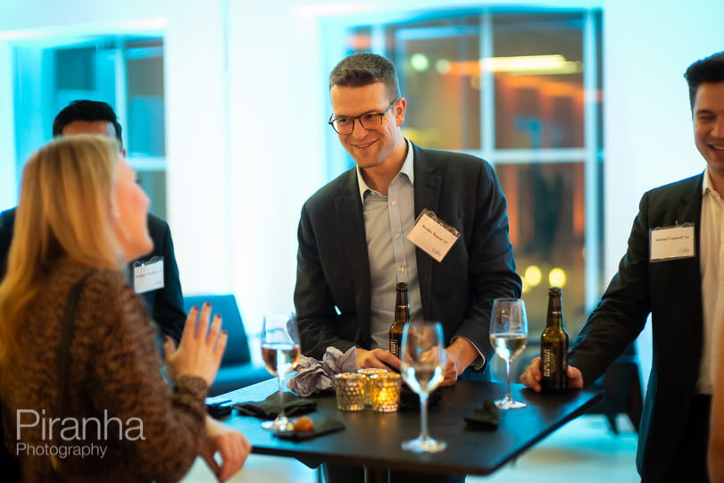 Guests enjoying London evening event at Design Museum